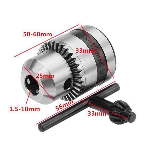 KEPALA BOR 10MM atau 13MM DERAT ( 13 mm = 1/2 - 20 UNF ) ( 10 MM = 3/8 - 24 UNF ) key bor chuck dril