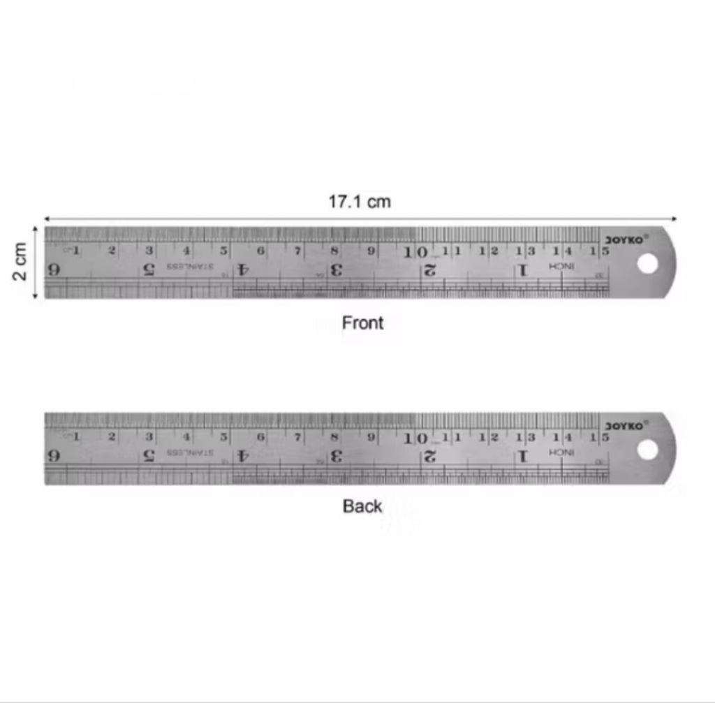 

Penggaris Garisan Besi Stainless Joyko15cm Ecer