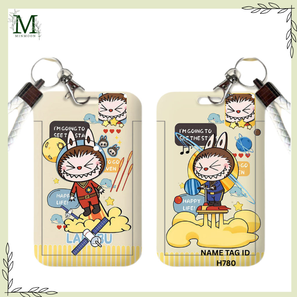 

MINMOON - NAME TAG ID H780 CARD LAYARD HOLDER MOTIF LABUBU KAWAII UNTUK KARTU DAN PHOTOCARD CUTE