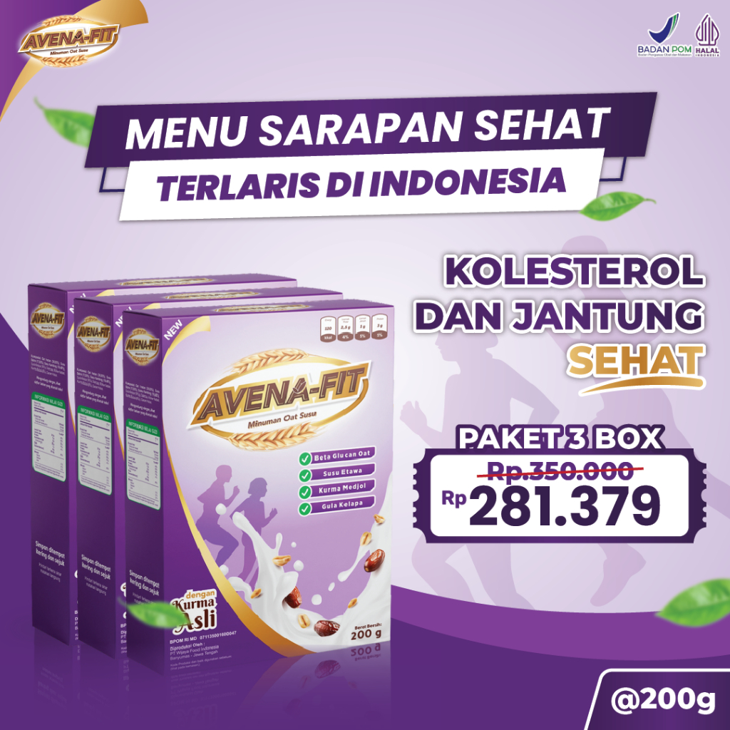 

Paket 3 Box Avenafit - Bantu Mengontrol Masalah Kolesterol Tinggi dan Menjaga Kesehatan Jantung