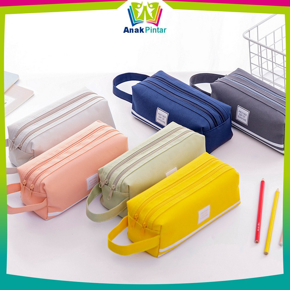 

EC Kotak Pensil Perlengkapan Sekolah 2 Sisi Dompet Pensil Stationery / Tempat Bolpen Pen Make Up Pouch Kosmetik Travel Anak Pintar A80