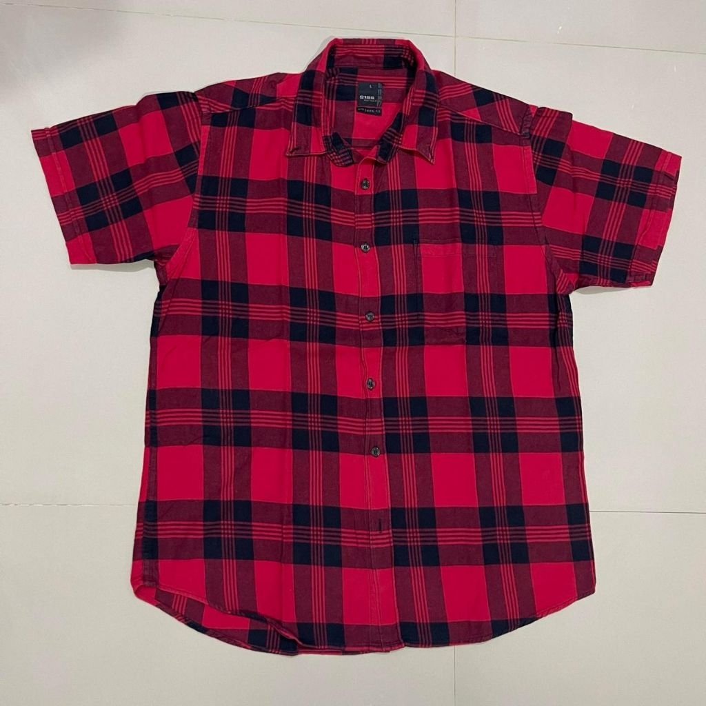 kemeja pria kotak2, kemeja pria warna merah