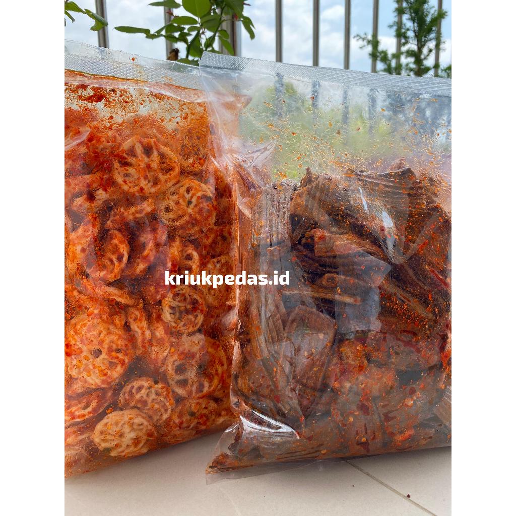 

PAKET HEMAT[BUNDLING 2PCS] SEBLAK KERUPUK RAFAEL/ MAWAR+SEBLAK KERUPUK JENGKOL PEDAS DAUN JERUK