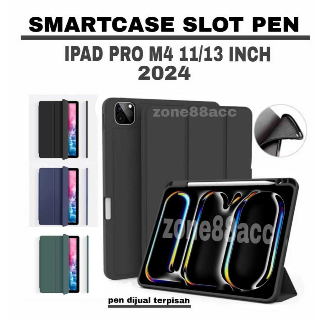 Smartcase Slot pen Ipad Pro M4 2024 11"inch 13"inch  case ipad pro m4  case ipad pro m4 11 inch  cas