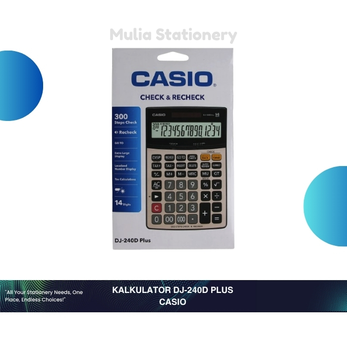 

Kalkulator Casio DJ-240D PLUS | Casio Calculator Check & Recheck DJ-240D Plus | Perlengkapan Kantor