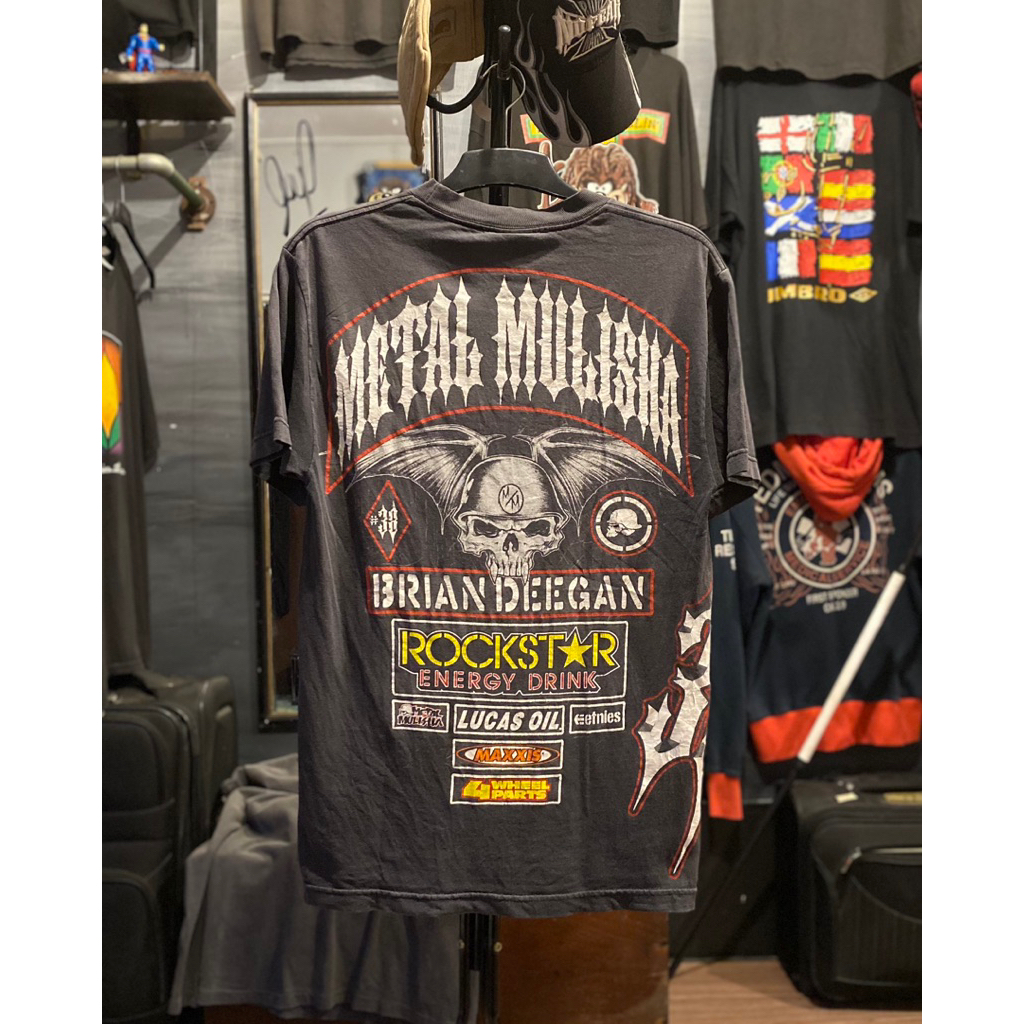 Kaos Festival Metal Mulisha Rockstar Faded Aop Over Print Vintage Vtg second bekas