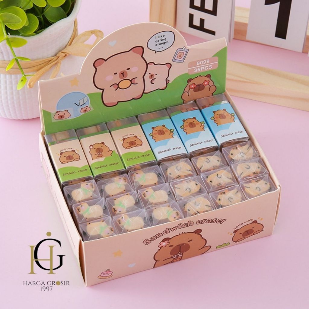 

eraser hapusan lucu PENGHAPUS KOTAK MINI CAPYBARA ER-1980 imut kado unik souvernir murah setip