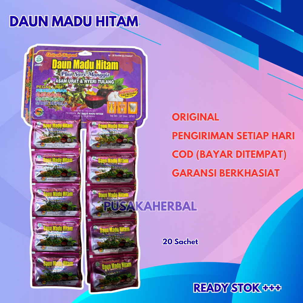 

Kapsul Daun Madu Hitam Renceng Original (Asam Urat)
