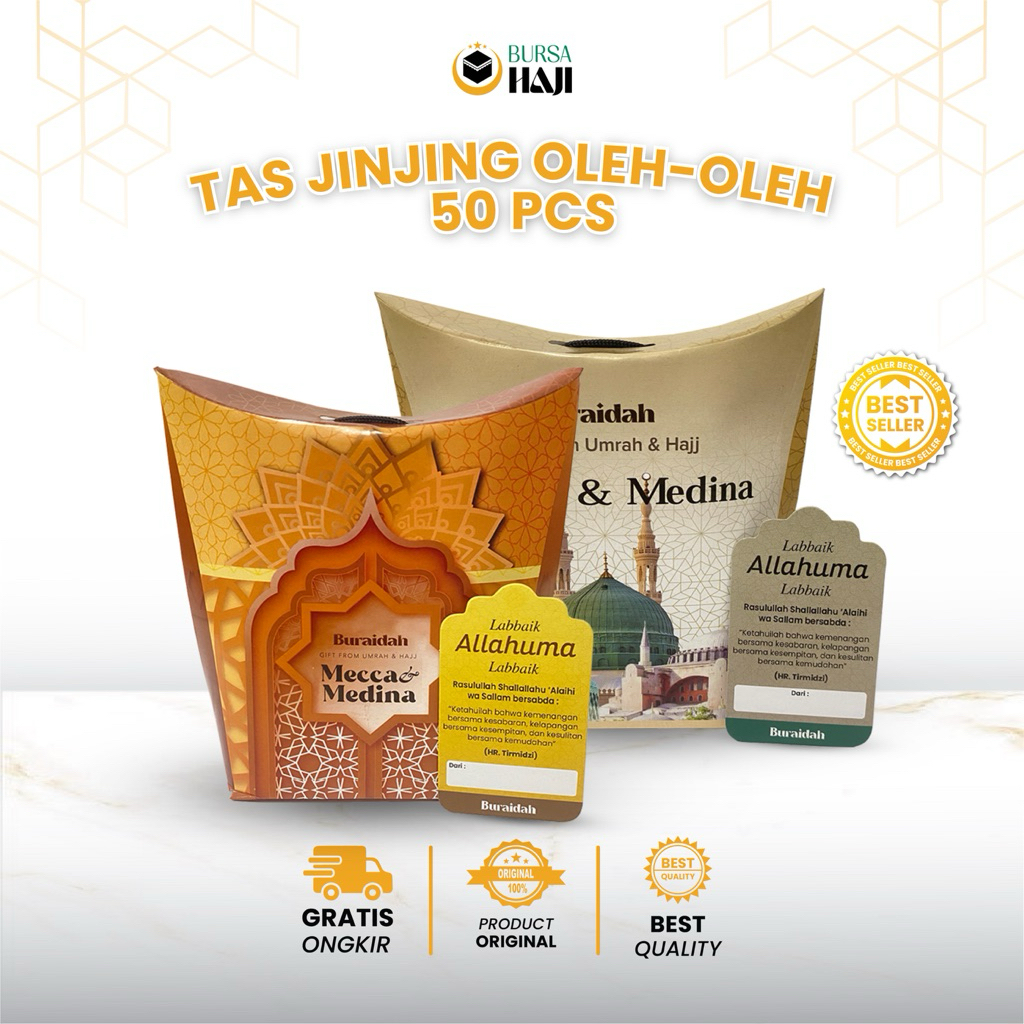 

Tas Dus Tali Oleh-Oleh Haji Umroh isi 50 pcs Box Tali Oleh-Oleh Haji Praktis Free Kartu Ucapan