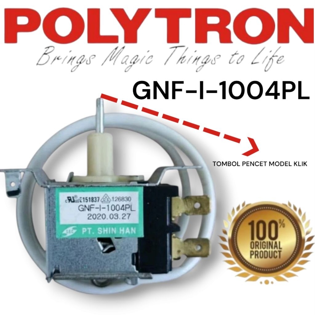 THERMOSTAT |Sensor suhu pengatur suhu kulkas 1 pintu Polytron Original | GNF-1-1004PL