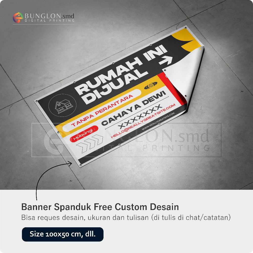 Spanduk Rumah Ini Dijual Free Custom Desain