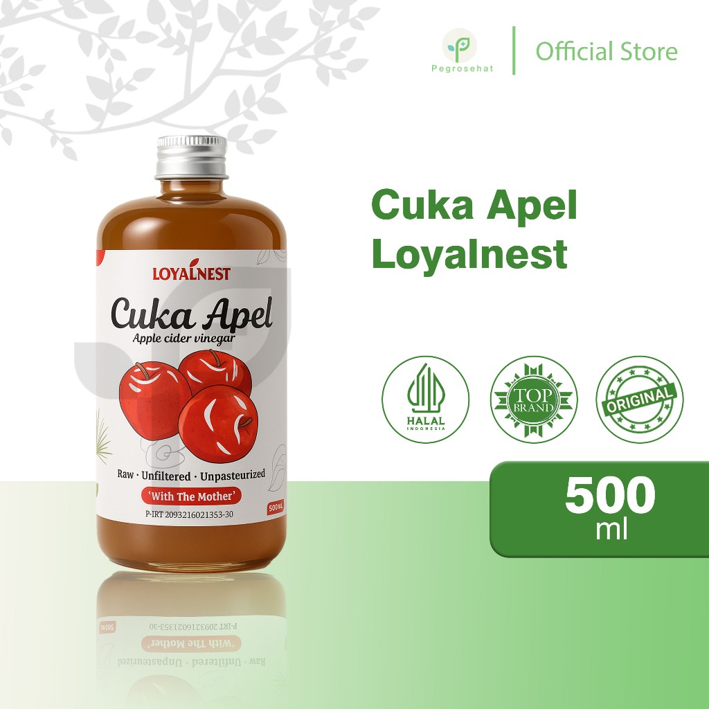 

Loyalnest Cuka Apel 500ml Original Asli With Mother - Apple Cider Vinegar Organik Diet Detox