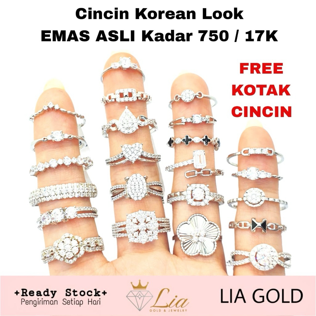 Cincin EMAS ASLI KADAR 750 / 17K (TOKO MAS LIA GOLD BEKASI )