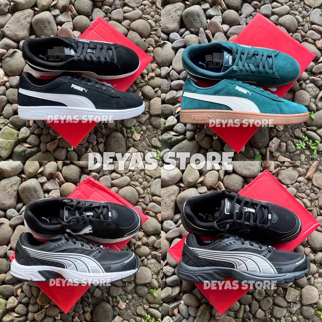 Puma Smash 3.0 Black White & Green White | Puma Trainer Axis Black White & Black Silver