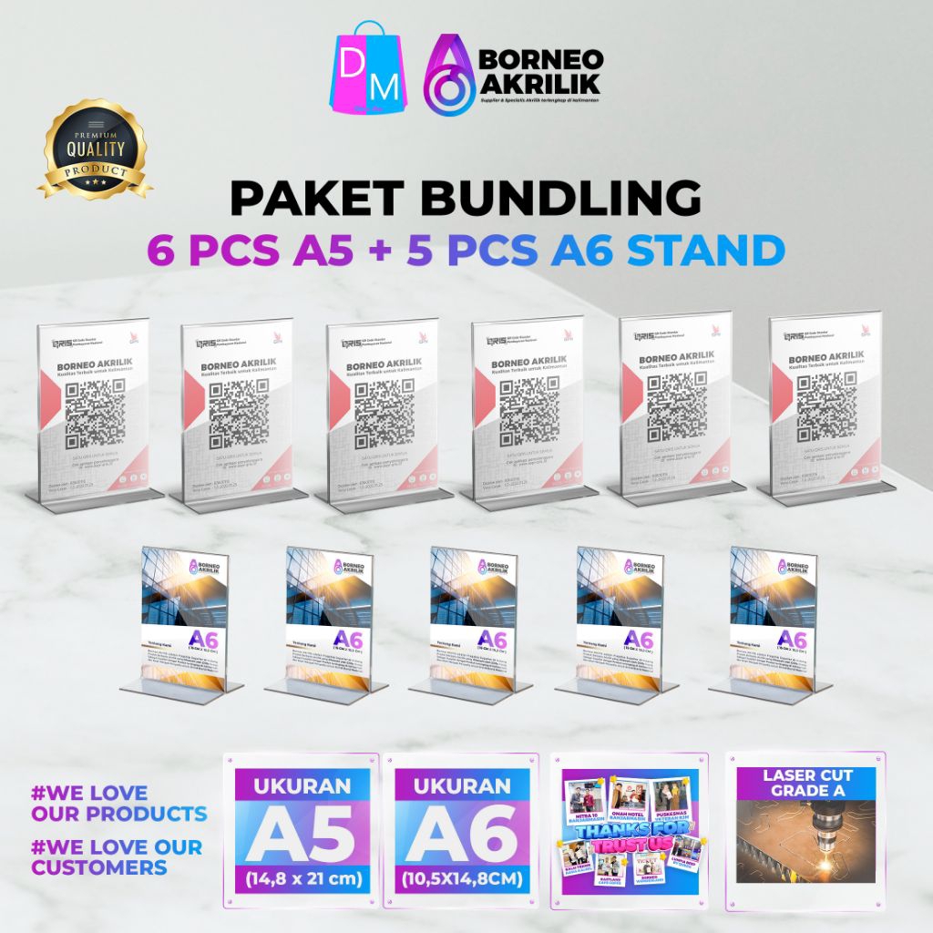 

Paket Bundling Akrilik A5 + A6 Stand 2mm