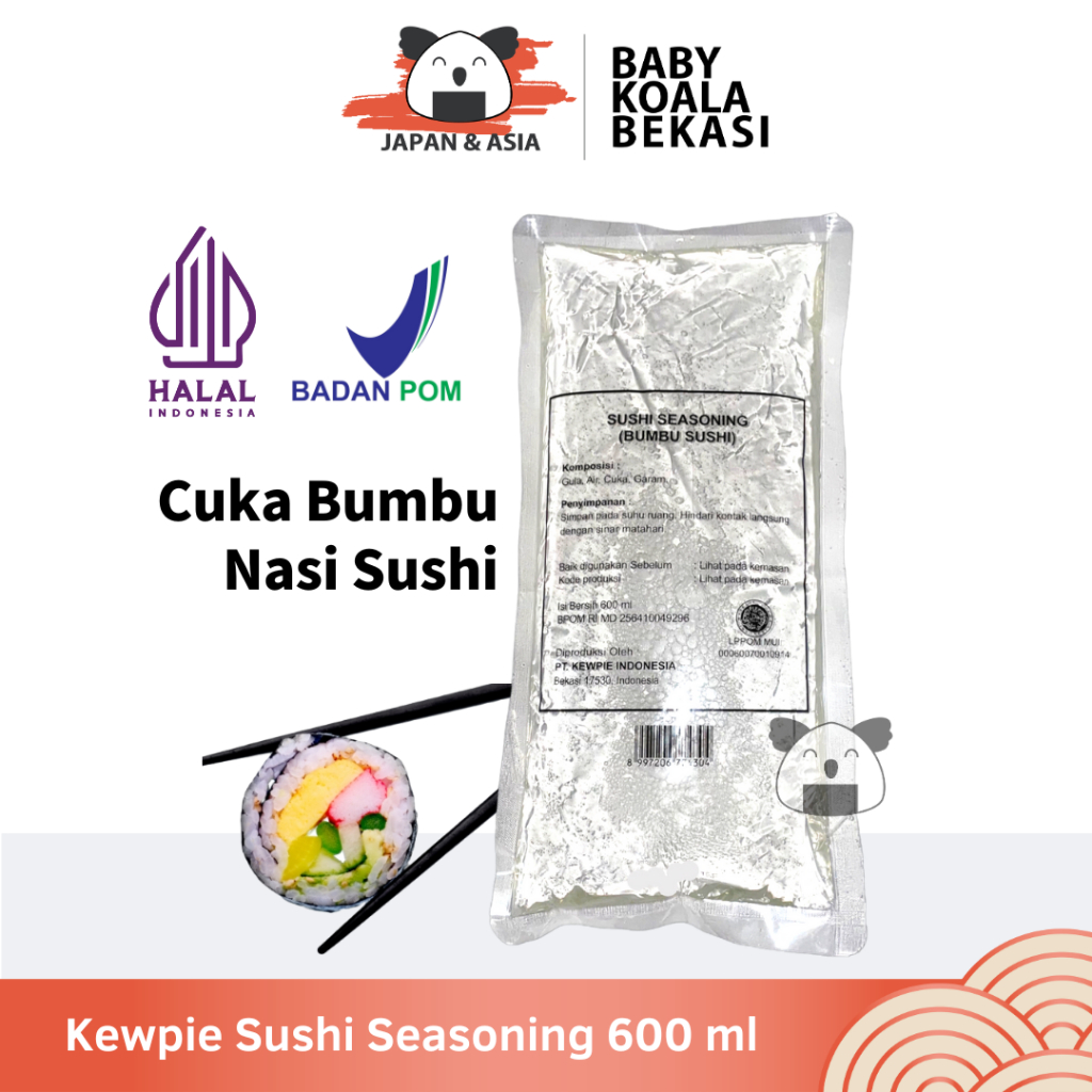 

KEWPIE Sushi Seasoning 600 ml Halal │ Cuka Bumbu Nasi Sushi Vinegar -BKB