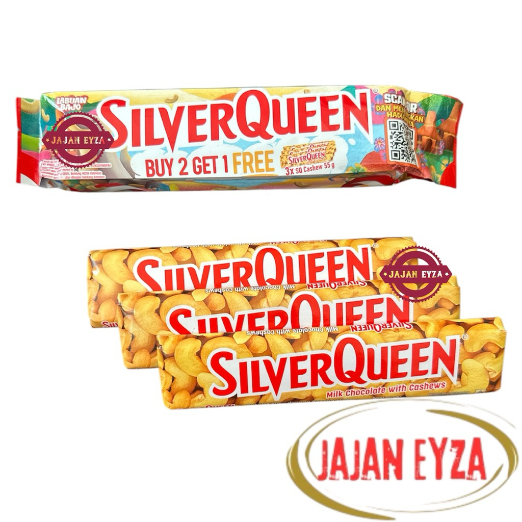 

PROMO COKELAT SILVERQUEEN CASHEW BUY2 GET1 SILVERQUEEN CASHEW 55gr (3PCS)