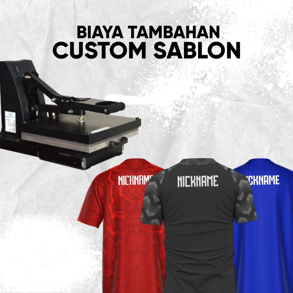 Tambahan Sablom Custom DTF Nickname / Logo / Tambahan Size / Celana Panjang / Upgrade Bahan / Tambah