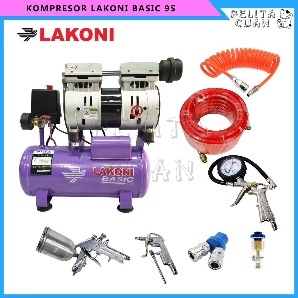 Paket Mesin Kompresor angin silent Lakoni Basic 9s