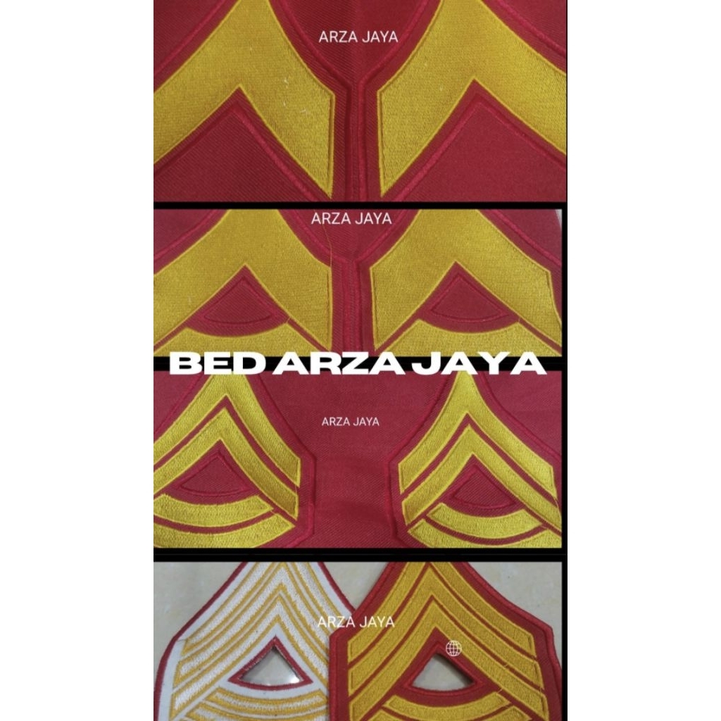 Sevron Bordir PDL untuk Dijahit Harga Sepasang/Bisa req dikasih Kain Keras