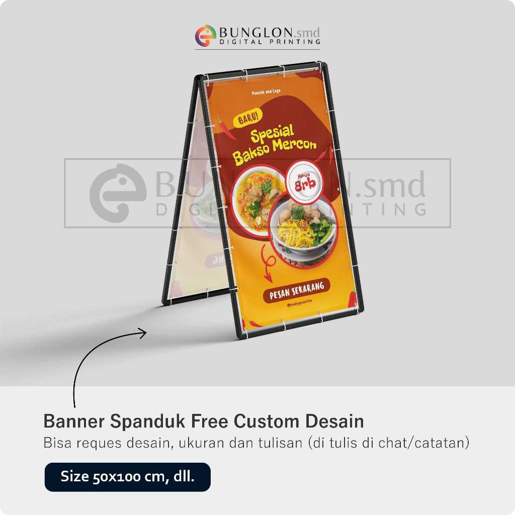 Banner Spanduk Spesial bakso mercon Free Custom Desain