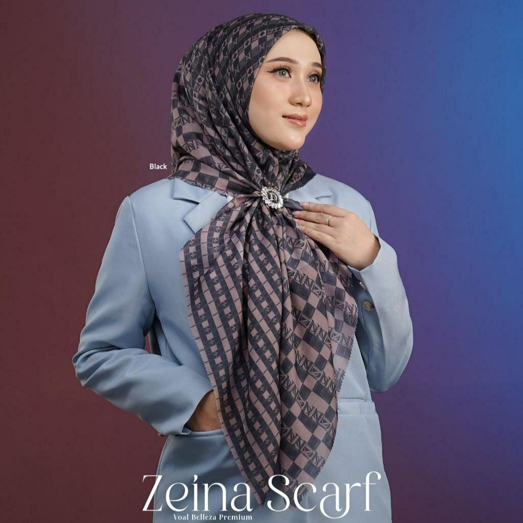 Zeina Scarf ORI by Nadheera Luxury || Jilbab Square Motif Premium