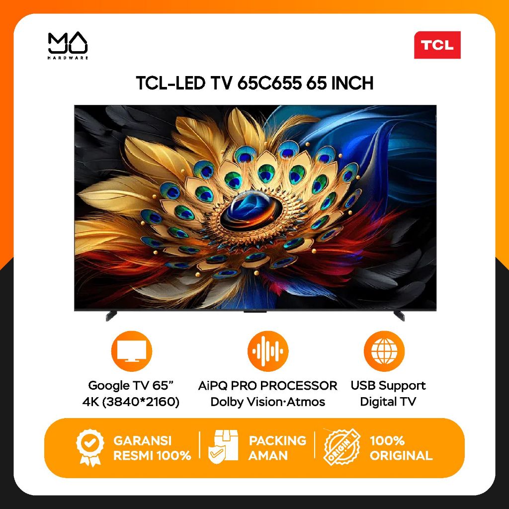 TV TCL 65C655 TCL QLED TV 65 Inch Google TV Dolby Vision•Atmos - Garansi Resmi