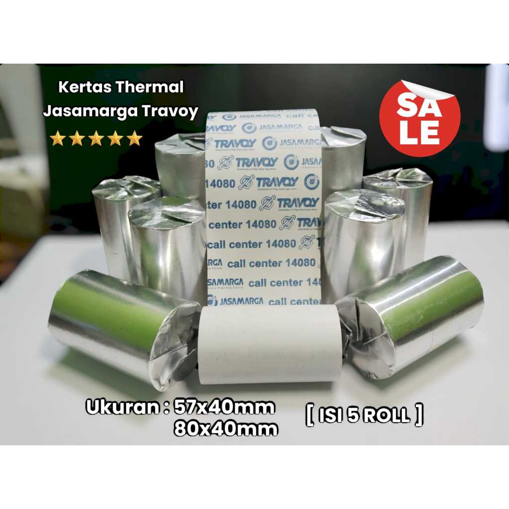 

Kertas Custom Thermal Struk Bon Logo Jasamarga Travoy (isi 5 roll)