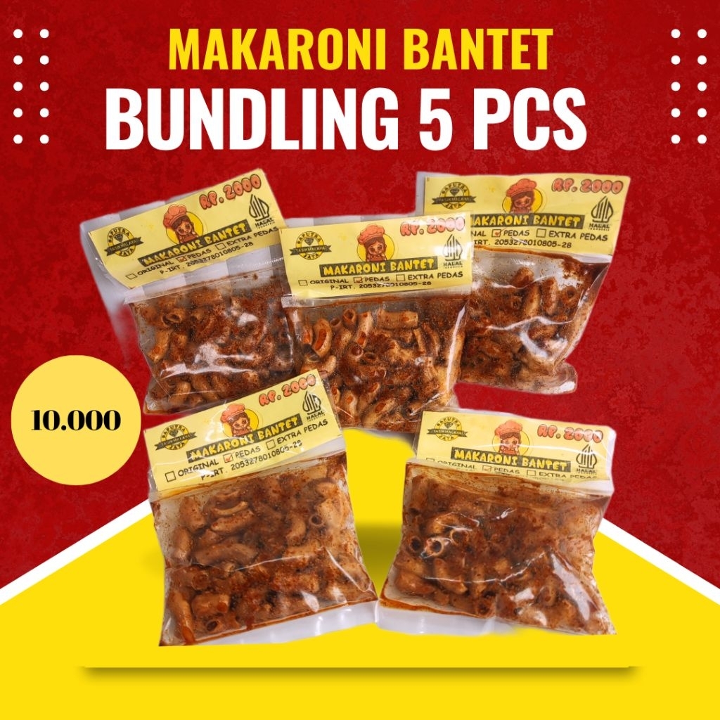 

Makaroni bantet bundling 5 pcs ready 6 varian bumbu melimpah kriuk nagihin