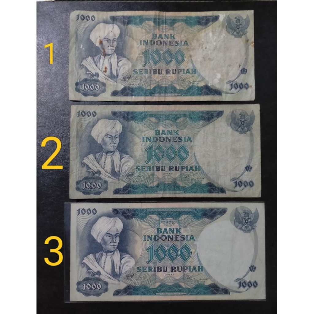 termurah 1000 diponegoro 1975 / 1000 rupiah dipanegara 1975
