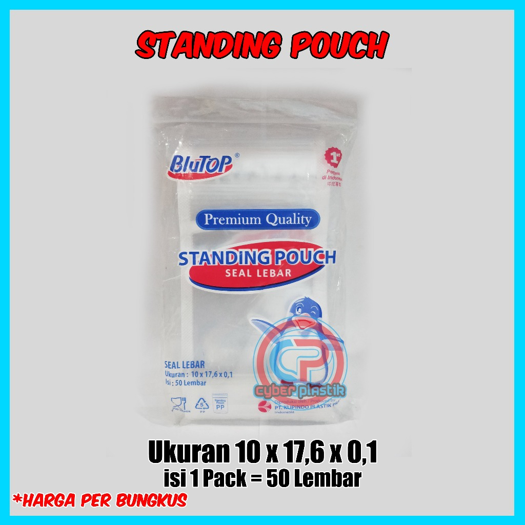 Plastik Standing Pouch Seal Lebar tebal 0,10