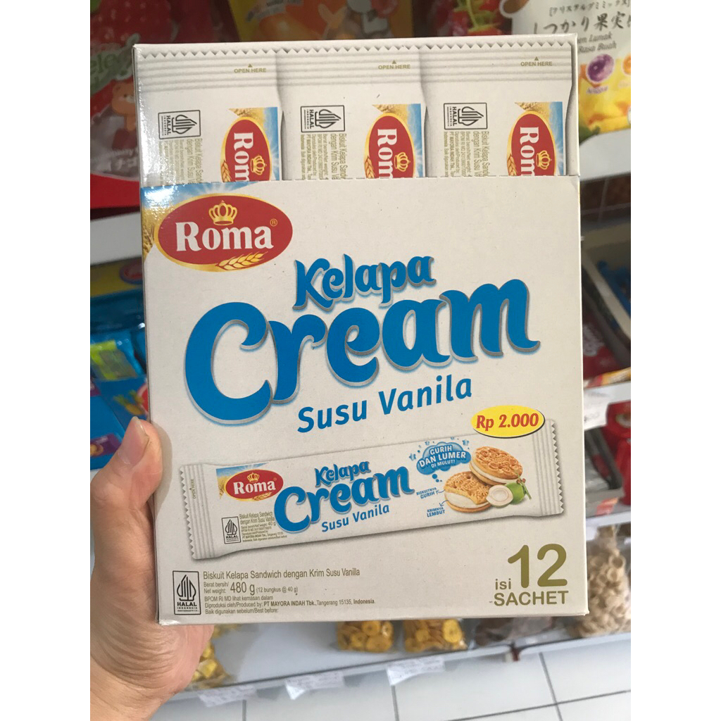 

roma kelapa cream susu vanila isi 12 @40g