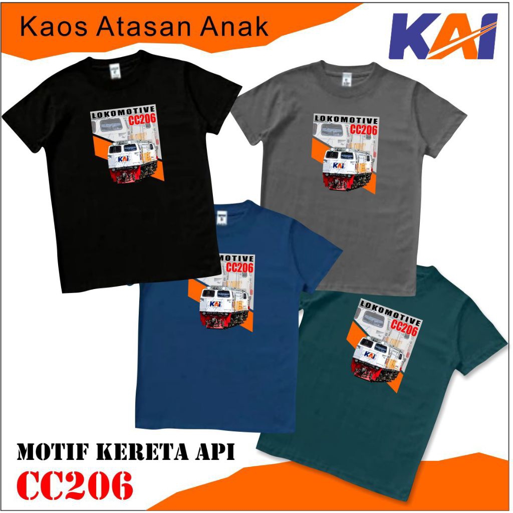 Kaos kereta api cc206 terbaru