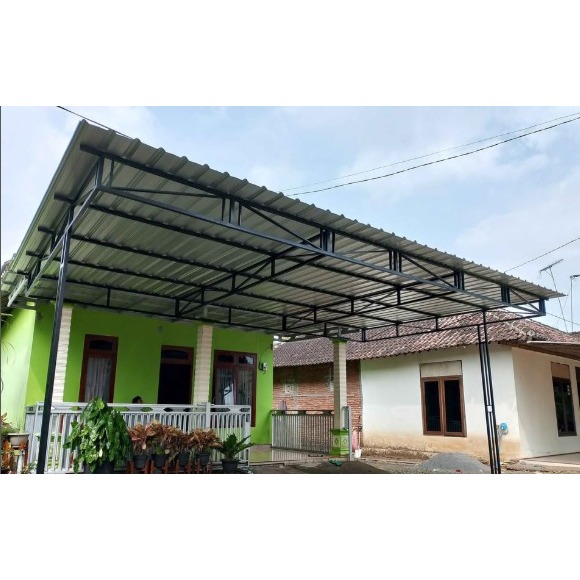 Kanopi rangka besi atap spandek