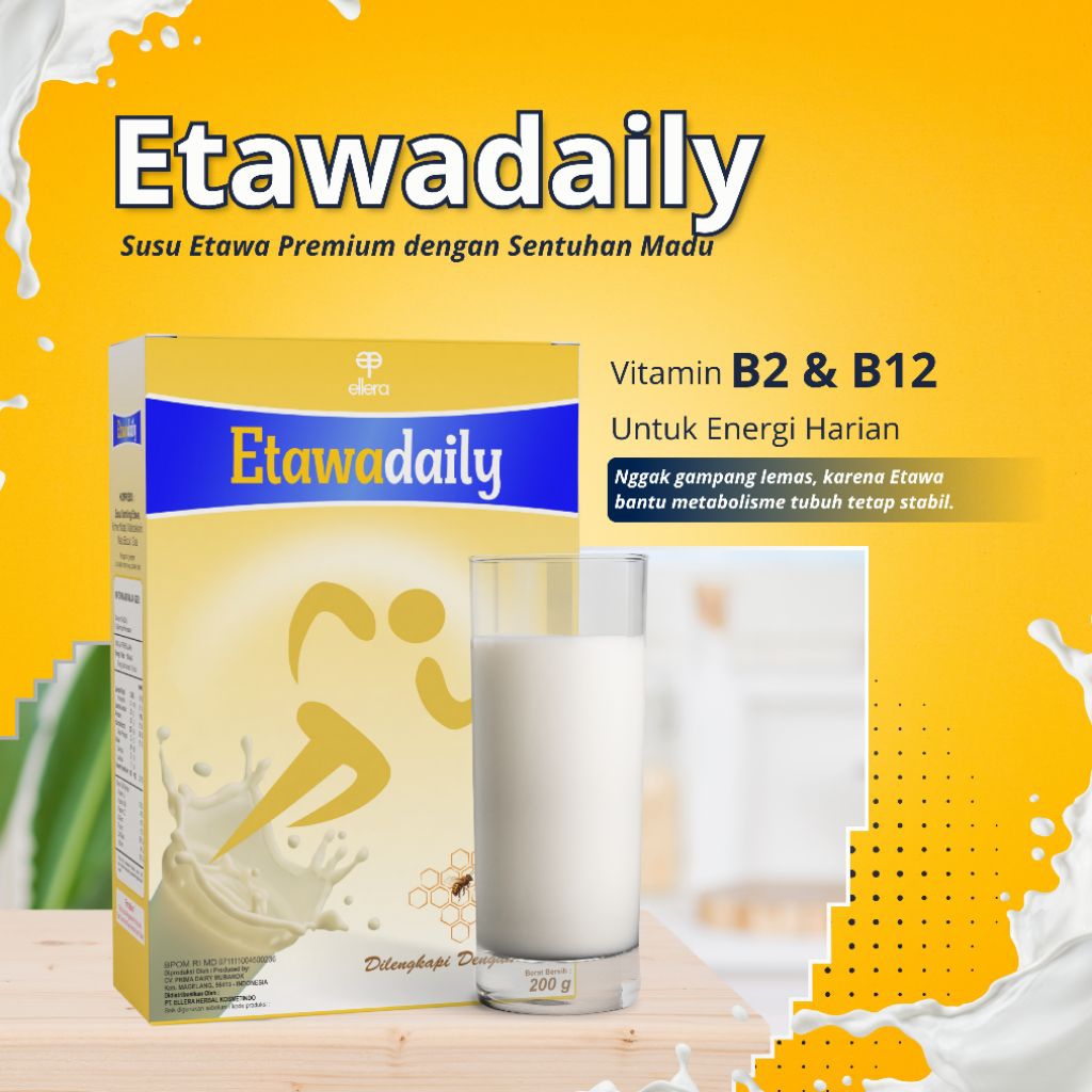 

SUSU ETAWADAILY PLUS MADU PREMIUM | 200 GRAM | PAKET 4 BOX