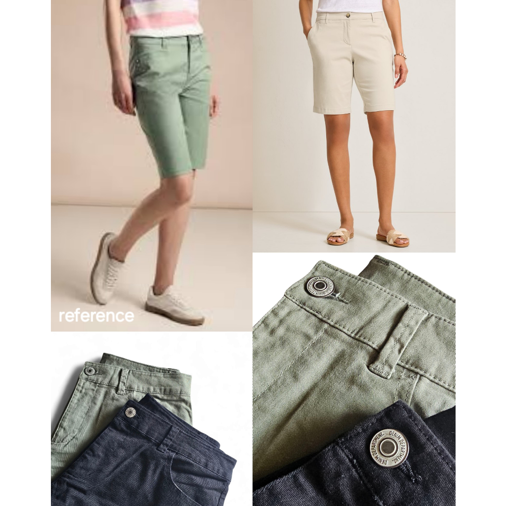 Anko Celana Pendek Selutut Bermuda Women's High-Waist Chino Short Pants - 8428