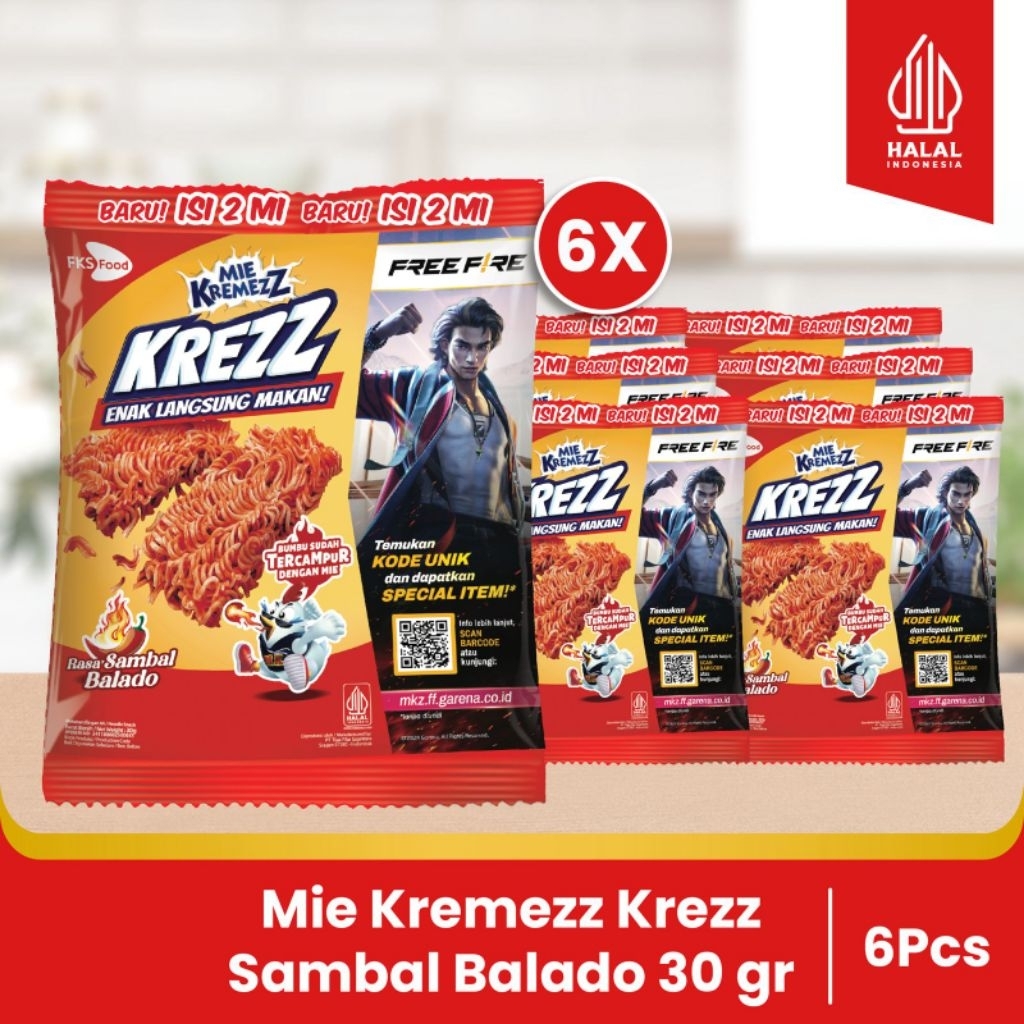 

Paket Bundling - Mie Kremezz Krezz - Sambal Balado - 30gr - 6pcs