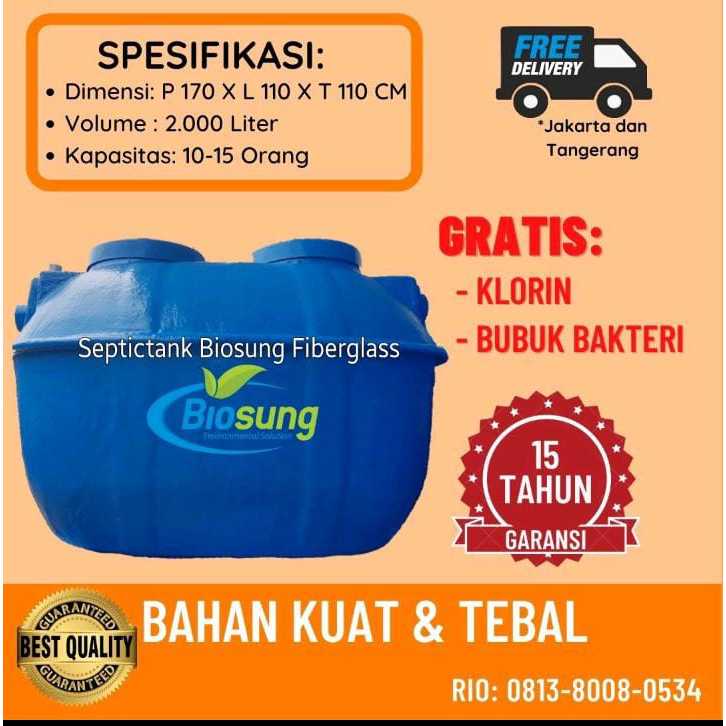Septictank Biosung 2000 Liter - Biotech - Biofil - Biofilter - Biotank RC 02- Bioseptictank - Fiberg