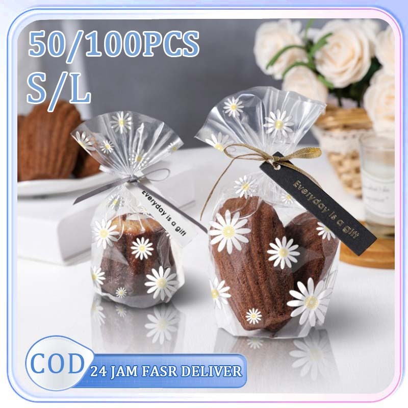 

100pcs Kantong Plastik Cookies Standing Plastik Packing Plastik Kemasan Bingkisan Kue