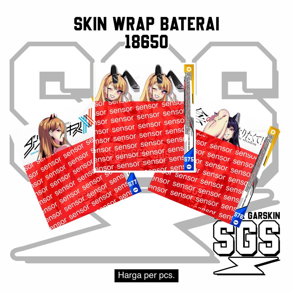 

SGS Sticker Anime Girls Skin Wrap Garskin Baterai 18650
