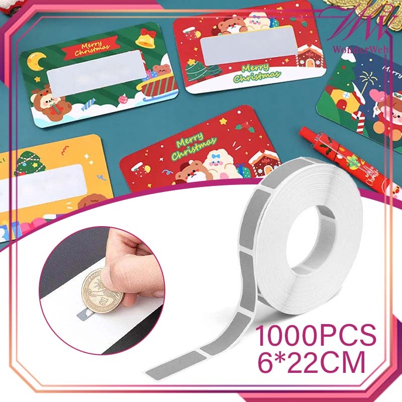 

1000pcs/Set Stiker Label Gosok 6x22mm Scratch Label Sticker Stiker Gosok Label Sticker Voucher Scratch Off Sticker