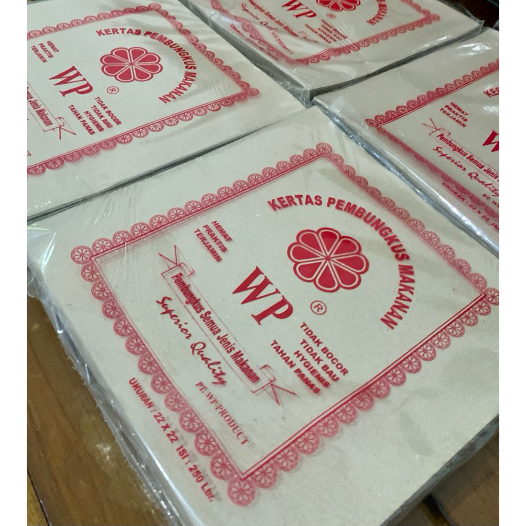 

250 lembar kertas bungkus nasi uk 22x22||Kertas Alas Segala Jenis Makanan||Wp Merah||