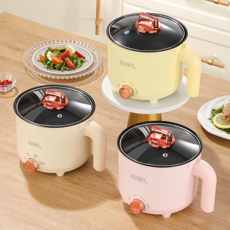 Panci Listrik Hotpot Multi Cooker 1,5L Dengan Kukusan Tutup Kaca 150 Wattpanci listrik  alat dapur r