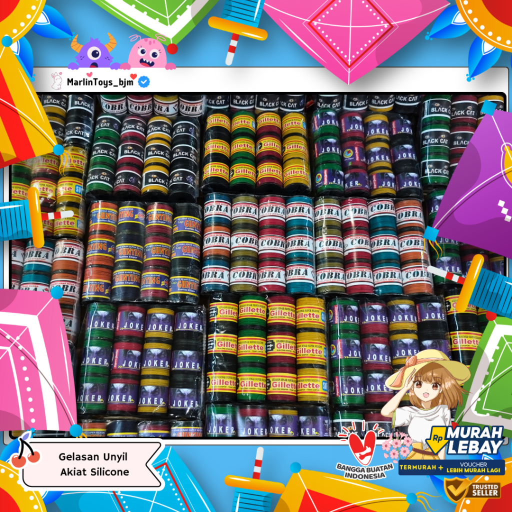 Jagoan Benang Gelasan: Akiat Asli Unyil Isi x12 - Kuat & Anti Kusut Cobra, Joker, BlackCat Original