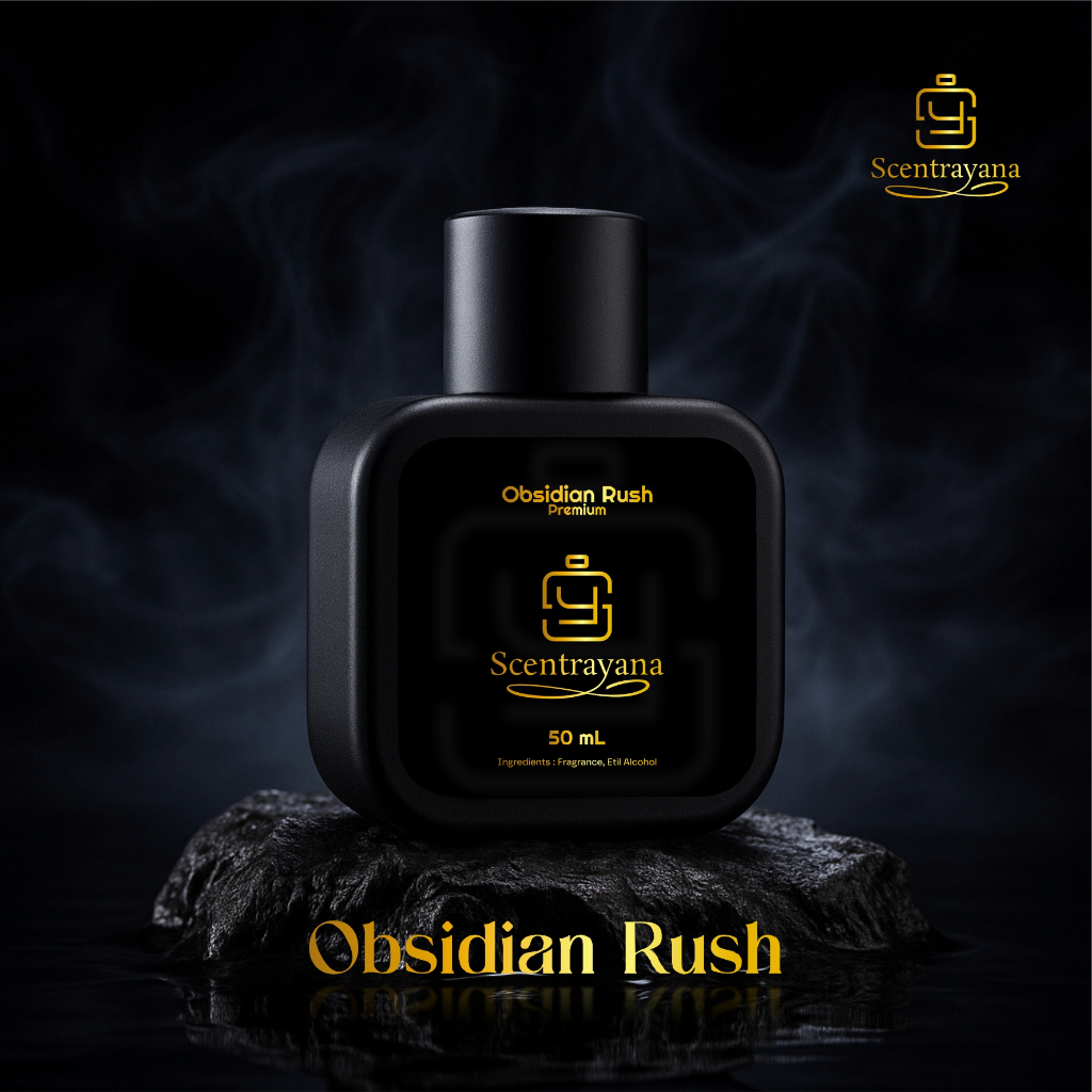 Parfum Saku Pria - Parfum Pria Obsidian Rush 50ml – Wangi Kuat & Modern | Extrait de Parfum