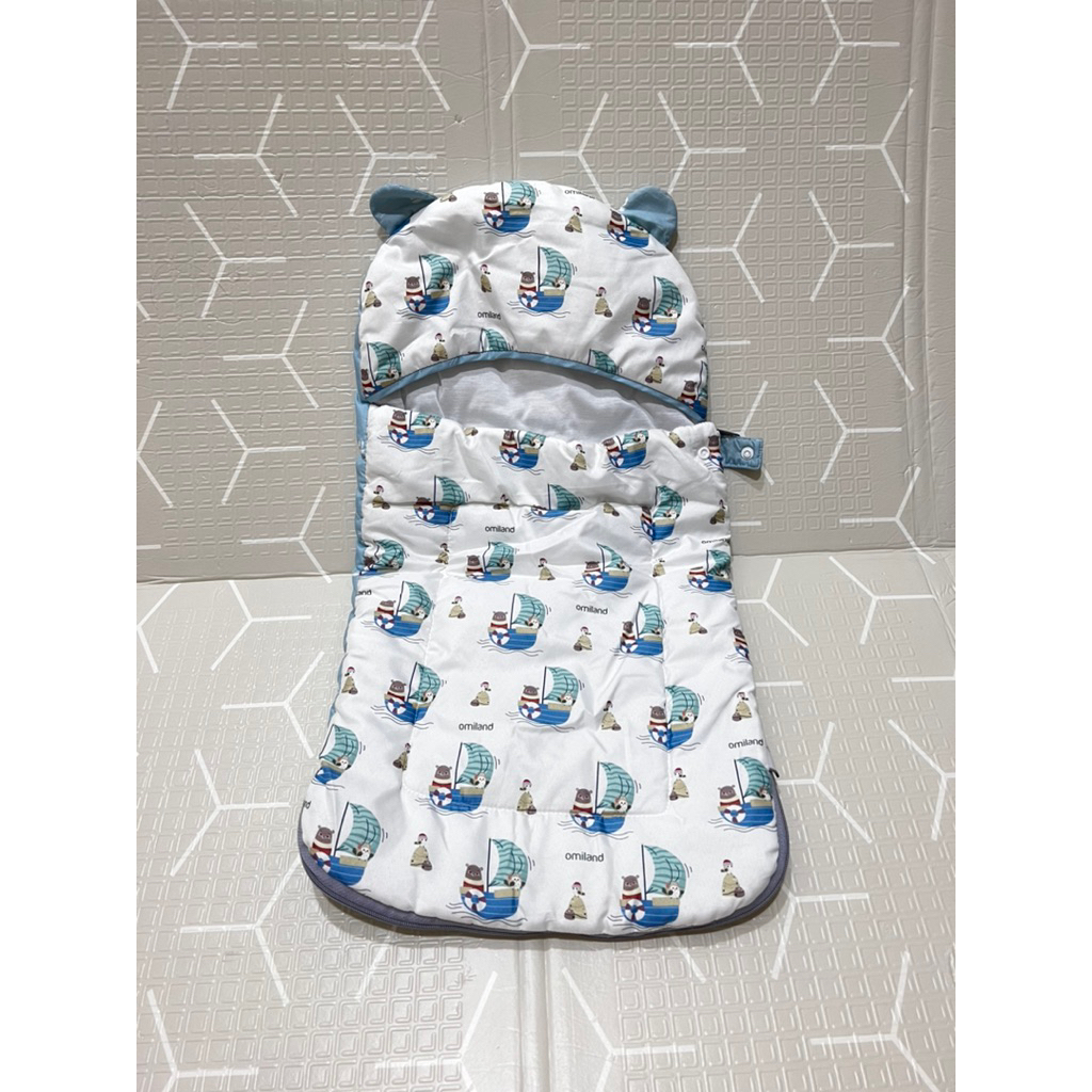 Preloved Omiland Sleeping Bag Kantong Tidur Bayi Selimut Topi Baby Blanket Lembut dan Hangat Origina