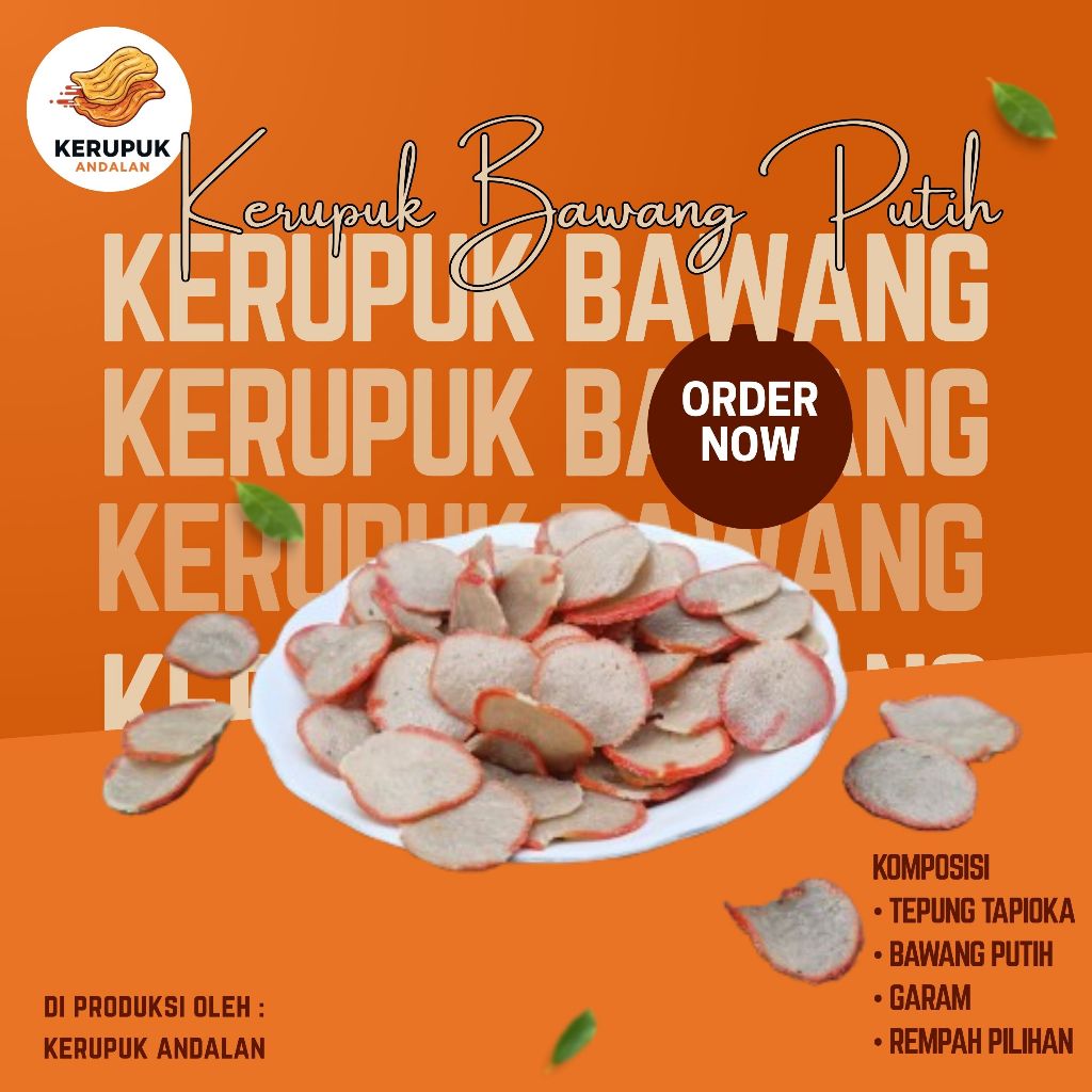 

Krupuk Bawang Mentah Premium Siap Goreng - Rasa Gurih Nagih Khas Kerupuk Andalan