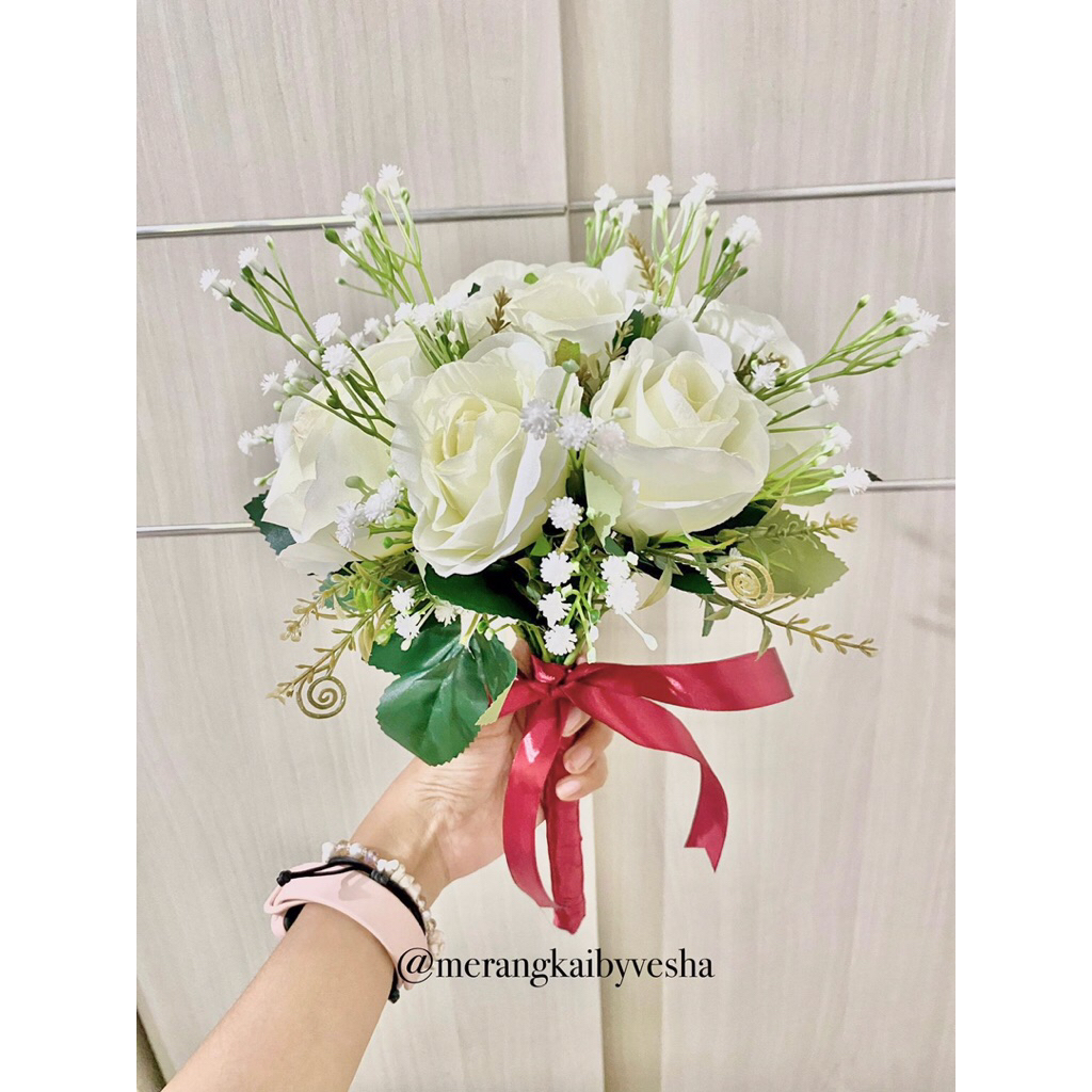Hand Bouquet Wedding Artificial Bunga Premium