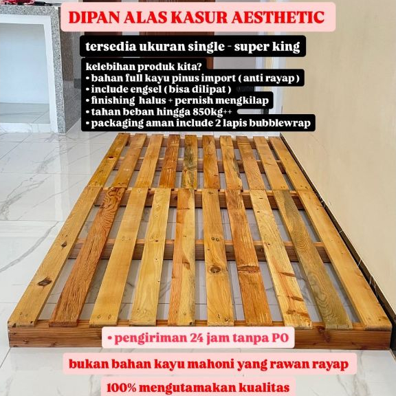 GARASIFURNITURE.SUB Dipan Tempat Tidur Palet Kayu Jati Belanda / Alas Kasur Tempat Tidur Palet Kayu 