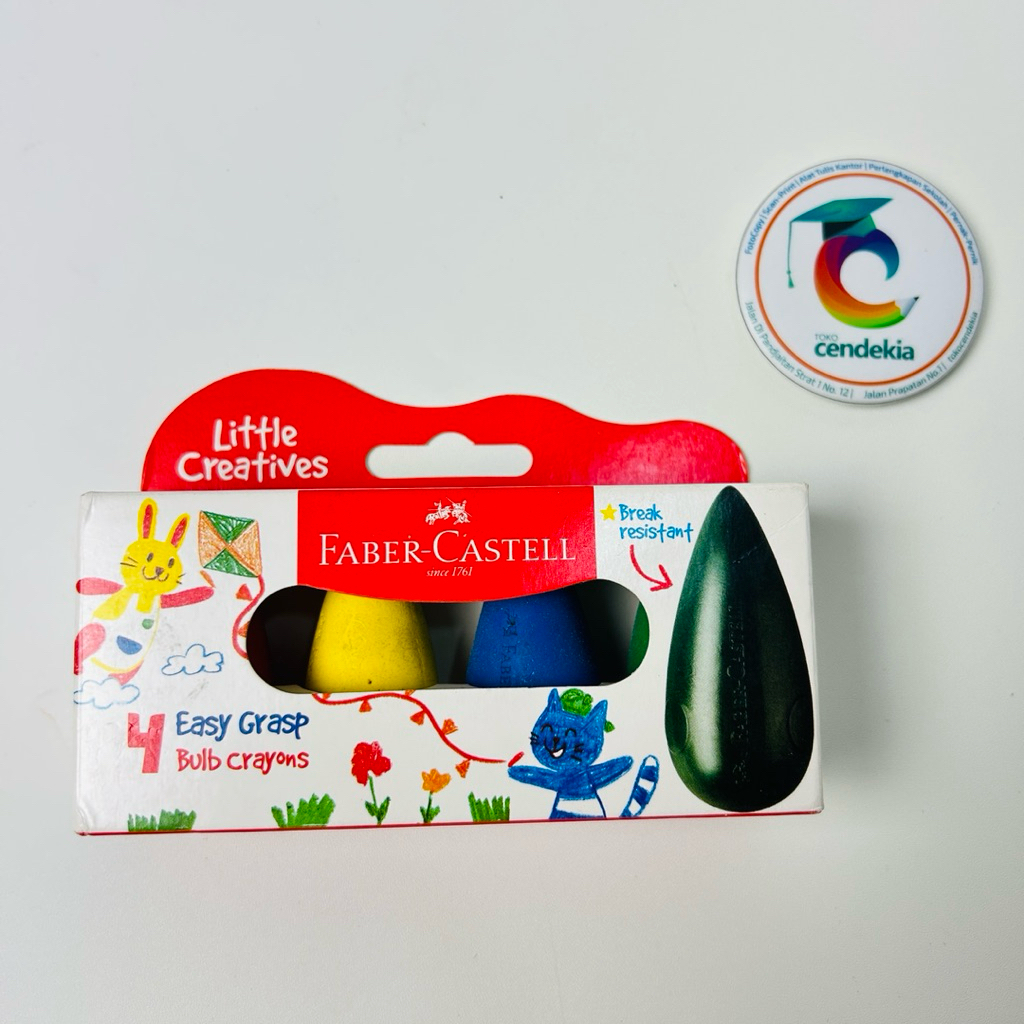 

Crayon Krayon Easy Grasp Bulb Crayons FABER CASTELL 4 Warna Little Creatives untuk anak